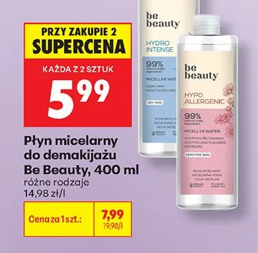 Płyn micelarny do demakijażu Be Beauty Hydro Intense promocja w Biedronka