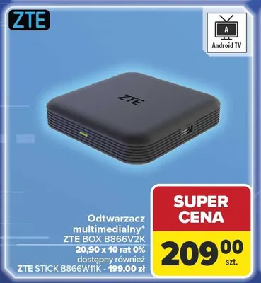 Odtwarzacz multimedialny ZTE BOX B866V2K promocja w Carrefour
