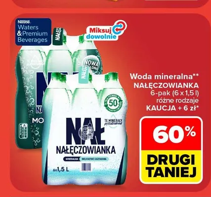 Woda mineralna niegazowana Nałęczowianka 6-pak promocja w Carrefour