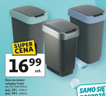 Kosz na śmieci uchylny Twist poj.: 50 l promocja w Auchan
