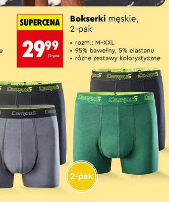 Bokserki męskie Campus 2-pak promocja w Biedronka
