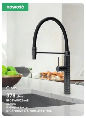 Bateria kuchenna Glam czarna promocja w Castorama