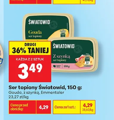Ser topiony Światowid z szynką promocja w Biedronka