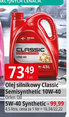 Olej silnikowy Classic Semisynthetic 10W-40 promocja w Leclerc