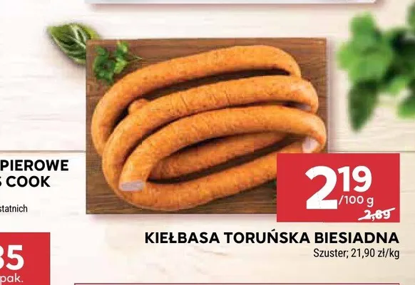 Kiełbasa toruńska biesiadna Szuster promocja w Stokrotka