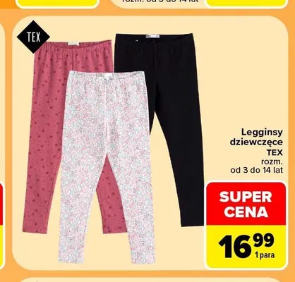 Legginsy dziewczęce TEX promocja w Carrefour