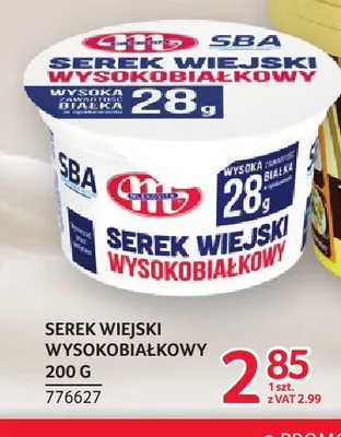 Serek wiejski wysokobiałkowy Mlekovita promocja w Selgros