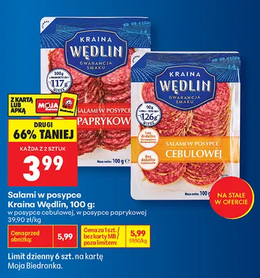 Salami w posypce paprykowej Kraina Wędlin promocja w Biedronka