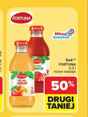 Sok Fortuna jabłkowy promocja w Carrefour Market