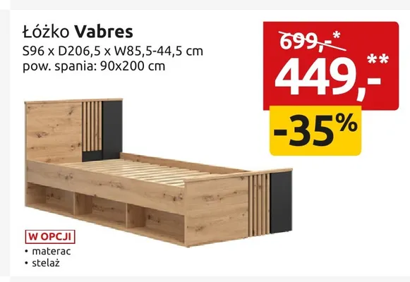 Łóżko Vabres promocja w Black Red White