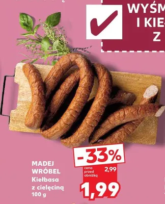 Kiełbasa z cielęciną Madej Wróbel promocja w Kaufland