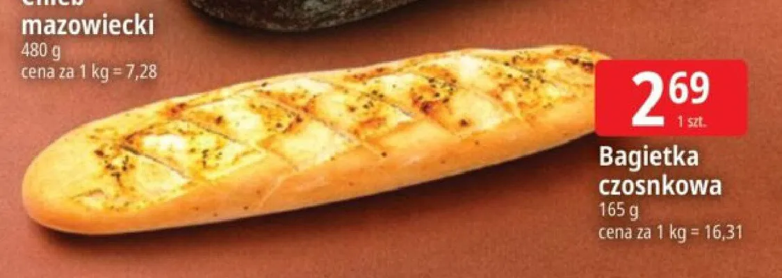 Bagietka czosnkowa promocja w Leclerc