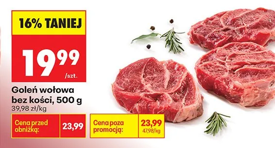Goleń wołowa bez kości promocja w Biedronka