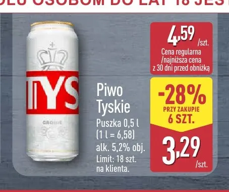 Piwo Tyskie Gronie promocja w Aldi