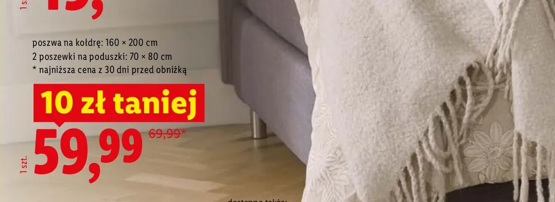 Komplet pościeli poszwa na kołdrę 160x200 cm 2 poszewki na poduszki 70x80 cm promocja w Lidl