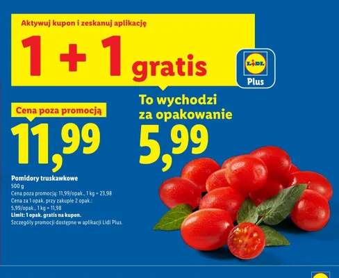 Pomidory truskawkowe promocja w Lidl