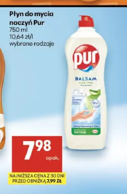 Płyn do mycia naczyń Pur promocja w Delikatesy Centrum