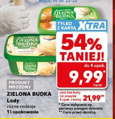 Lody śmietankowe Zielona Budka promocja w Kaufland