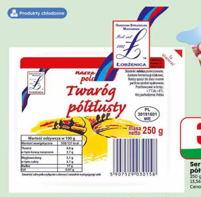 Twaróg półtłusty Łobżenica promocja w Dino