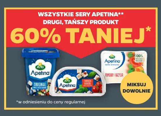 Ser Apetina pomidory i bazylia promocja w Netto