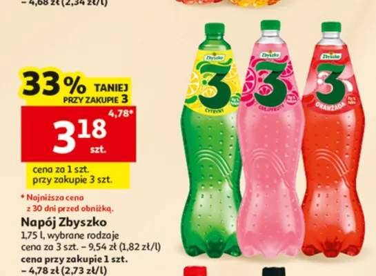 Napój Zbyszko 3 Cytryna promocja w Auchan