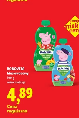 Mus owocowy BoboVita jabłko mango pomarańcza promocja w Lidl