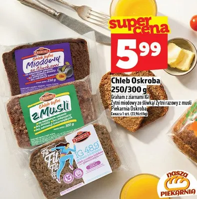 Chleb orkroba 250/300g promocja w TOPAZ