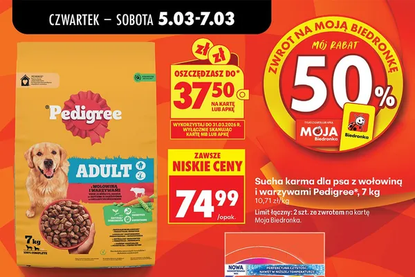 Sucha karma dla psa z wołowiną i warzywami promocja w Biedronka