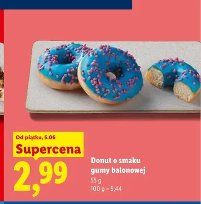 Donut o smaku gumy balonowej promocja w Lidl