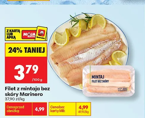 Filet z mintaja bez skóry Marinero promocja w Biedronka