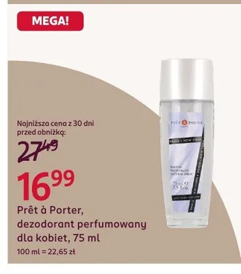 Prêt à Porter dezodorant perfumowany dla kobiet promocja w Rossmann