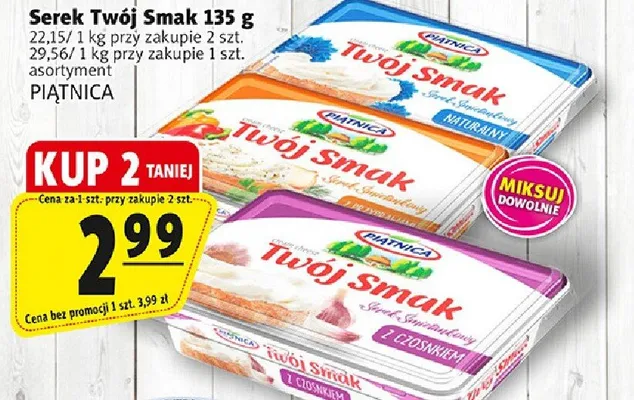 Serek Twój Smak różne rodzaje promocja w Prim Market