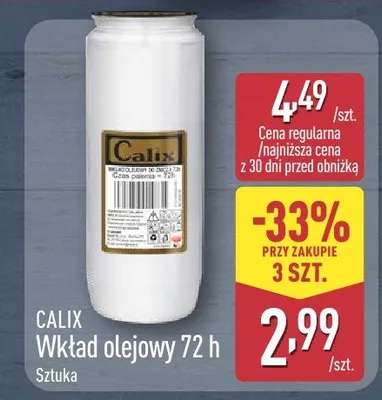 Wkład olejowy 72h promocja w Aldi
