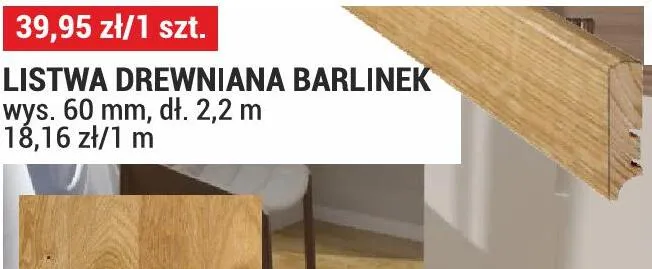 Listwa drewniana Barlinek promocja w Merkury Market