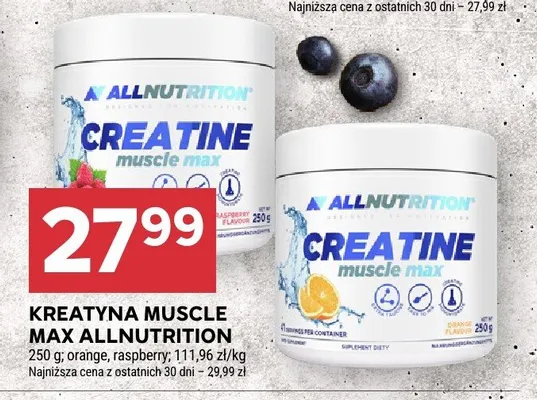 Kreatyna muscle max AllNutrition orange, raspberry promocja w Stokrotka