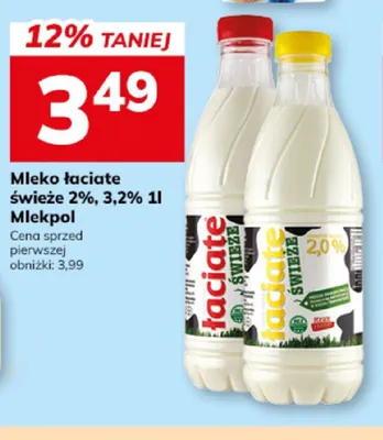 Mleko łaciate świeże 3,2% Mlekpol promocja w Hitpol