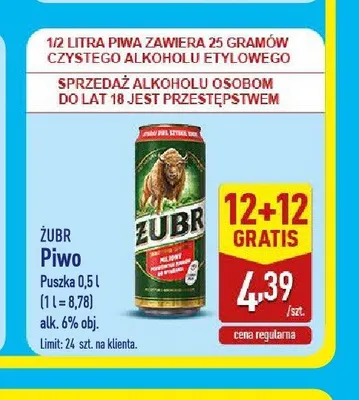 Piwo Żubr promocja w Aldi