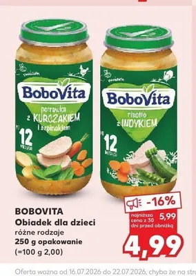 Obiadek dla dzieci BoboVita risotto z indykiem promocja w Kaufland