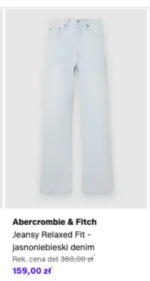 Jeansy Relaxed Fit Abercrombie & Fitch jasnoniebieski denim promocja w Lounge by Zalando