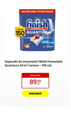 Kapsułki do zmywarki Finish Powerball Quantum All in 1 Lemon promocja w Media Expert