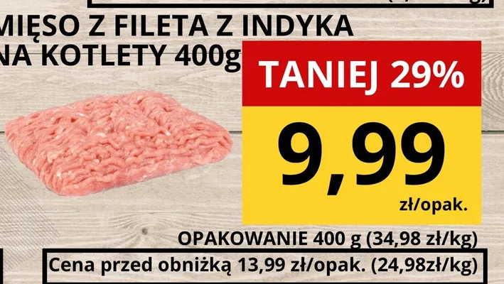 Mięso z fileta z indyka na kotlety promocja w Supeco