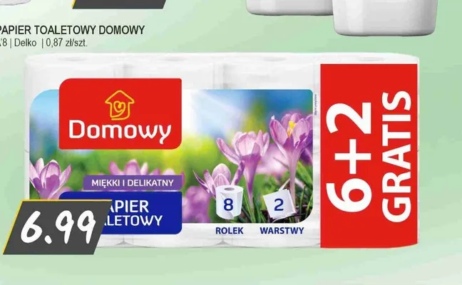 Papier toaletowy Domowy 8-pak promocja w Słoneczko