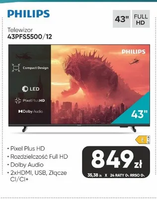 Telewizor PHILIPS 43PFS5500/12 43" promocja w Max Elektro