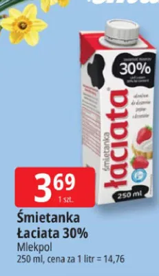 Śmietanka 30% promocja w Leclerc