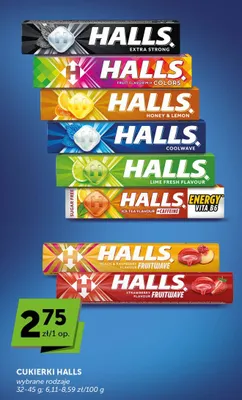 Cukierki Halls Fruit Flavor Mix Colors promocja w Euro Sklep