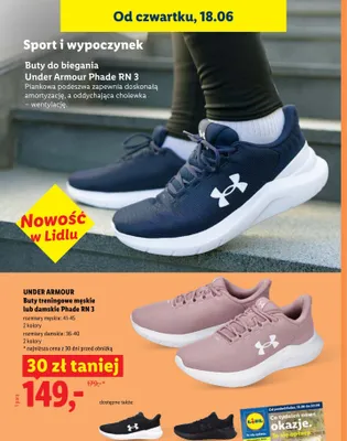 Buty treningowe damskie Under Armour Phade RN 3 promocja w Lidl