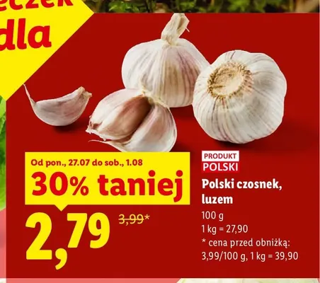 Czosnek luzem polski promocja w Lidl