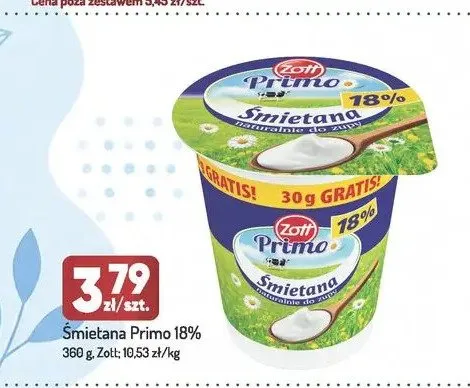 Śmietana Primo 18% Zott promocja w Avita