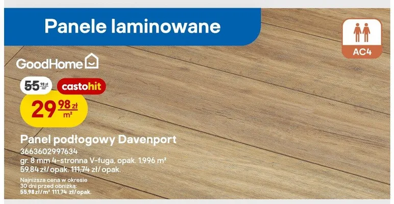 Panel podłogowy Davenport GoodHome promocja w Castorama
