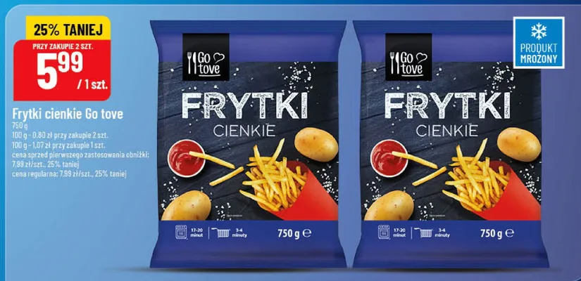 Frytki cienkie Go tove promocja w POLOmarket